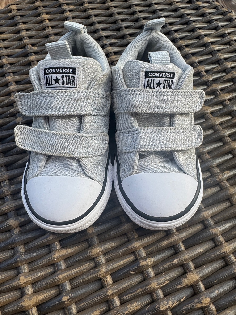 Converse Kids Gray Velcro Canvas Sneakers